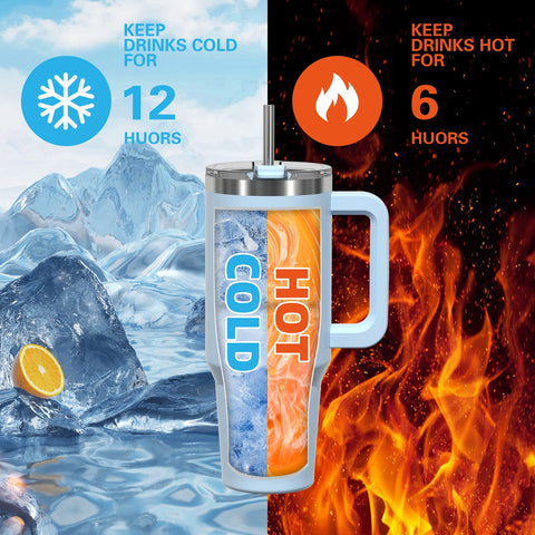 Thermal Bottle with Handle and Straw