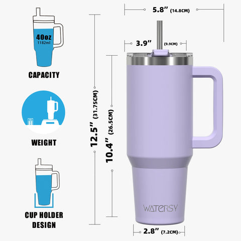 Thermal Bottle with Handle and Straw