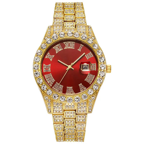Strap Roman Scale Rhinestone Quartz Watch Wristwatch Relogio