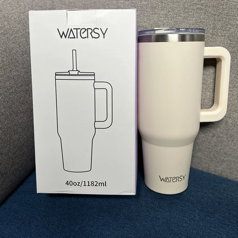 Thermal Bottle with Handle and Straw