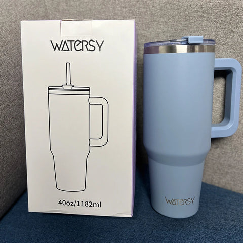 Thermal Bottle with Handle and Straw