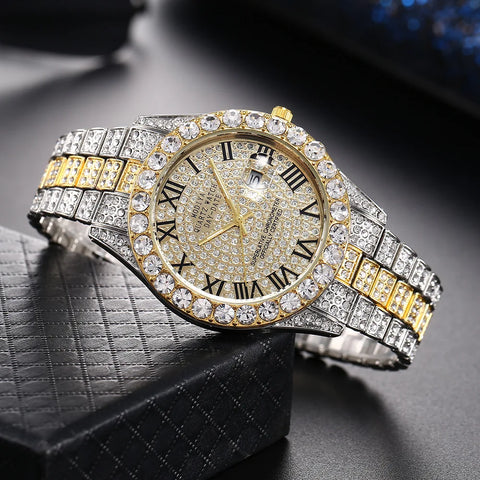 Strap Roman Scale Rhinestone Quartz Watch Wristwatch Relogio