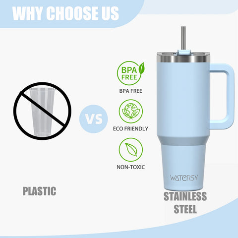 Thermal Bottle with Handle and Straw