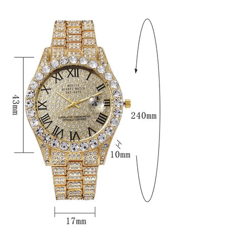 Strap Roman Scale Rhinestone Quartz Watch Wristwatch Relogio