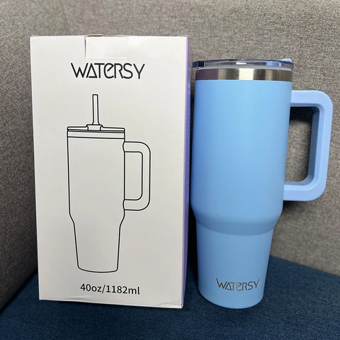 Thermal Bottle with Handle and Straw