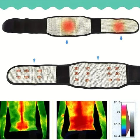 Adjustable Self-Heating Magnetic Therapy Back and Waist Support Belt