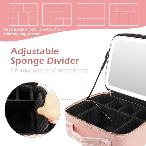 Makeup Bag with Mirror and Light