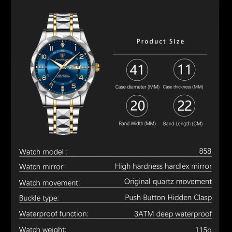 Men Quartz Watch Luminous Wristwatch