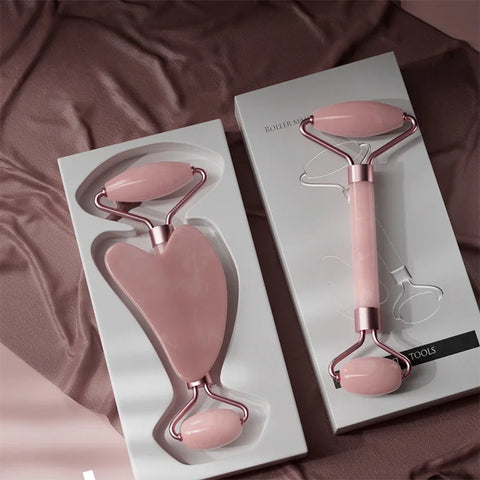 2Pcs Face Massager Roller Guasha